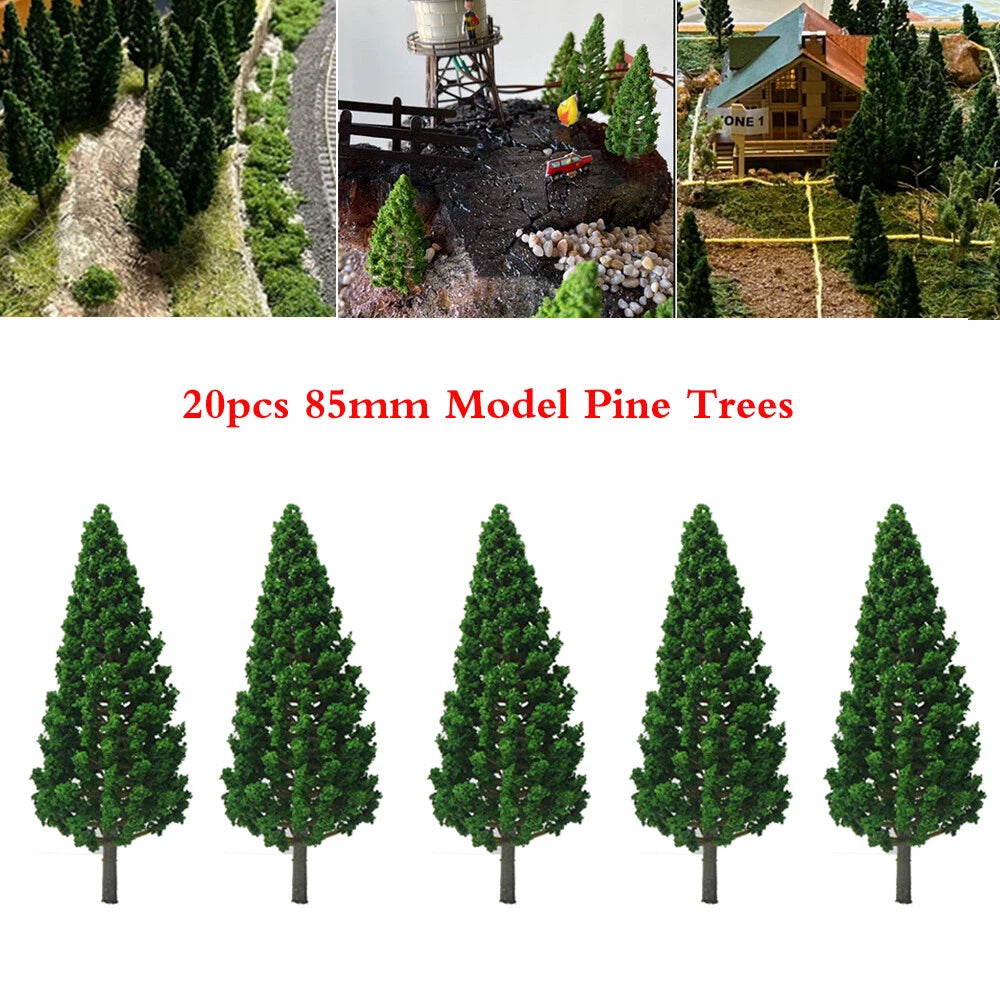 20pc Pine Tree Scenery for Model Railroad Diorama (Scale)