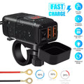 Dual USB Fast Charger Adapter for Motorcycle (LED, Waterproof)