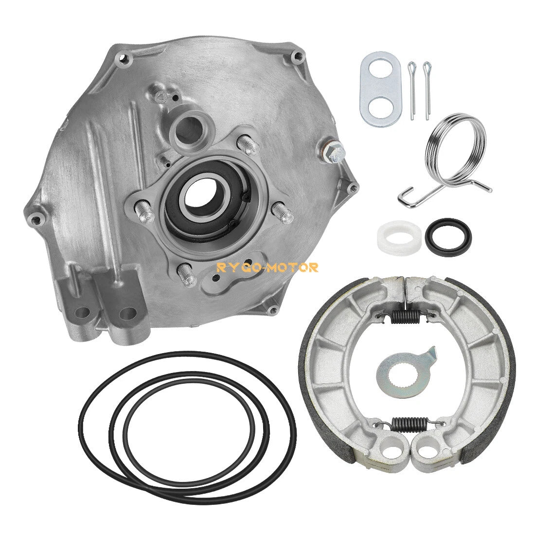 Rear Brake Panel Plate Kit & Brake Shoes for Honda Rancher 420 TRX420 (2014–2024)
