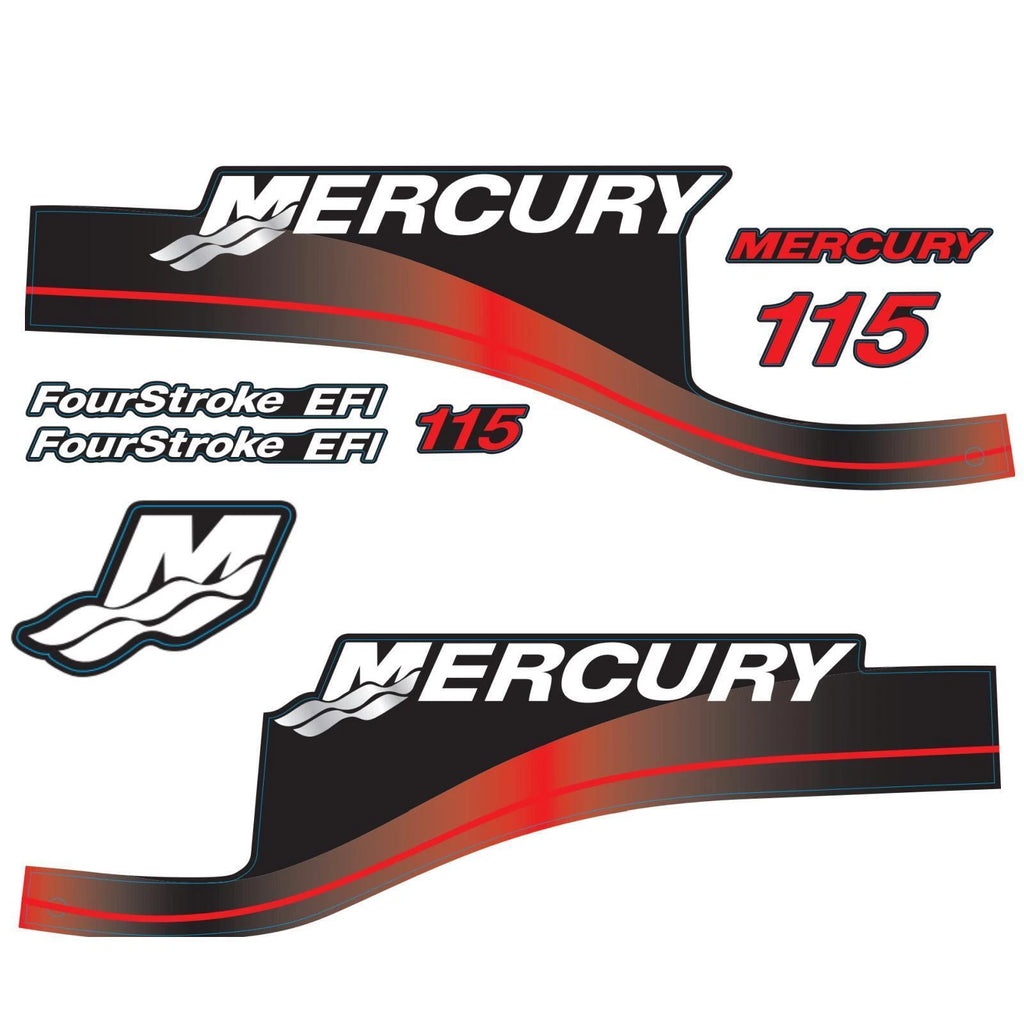 Set of 2 Marine Outboard Decals for Mercury 115 HP (N/A) 881649A01