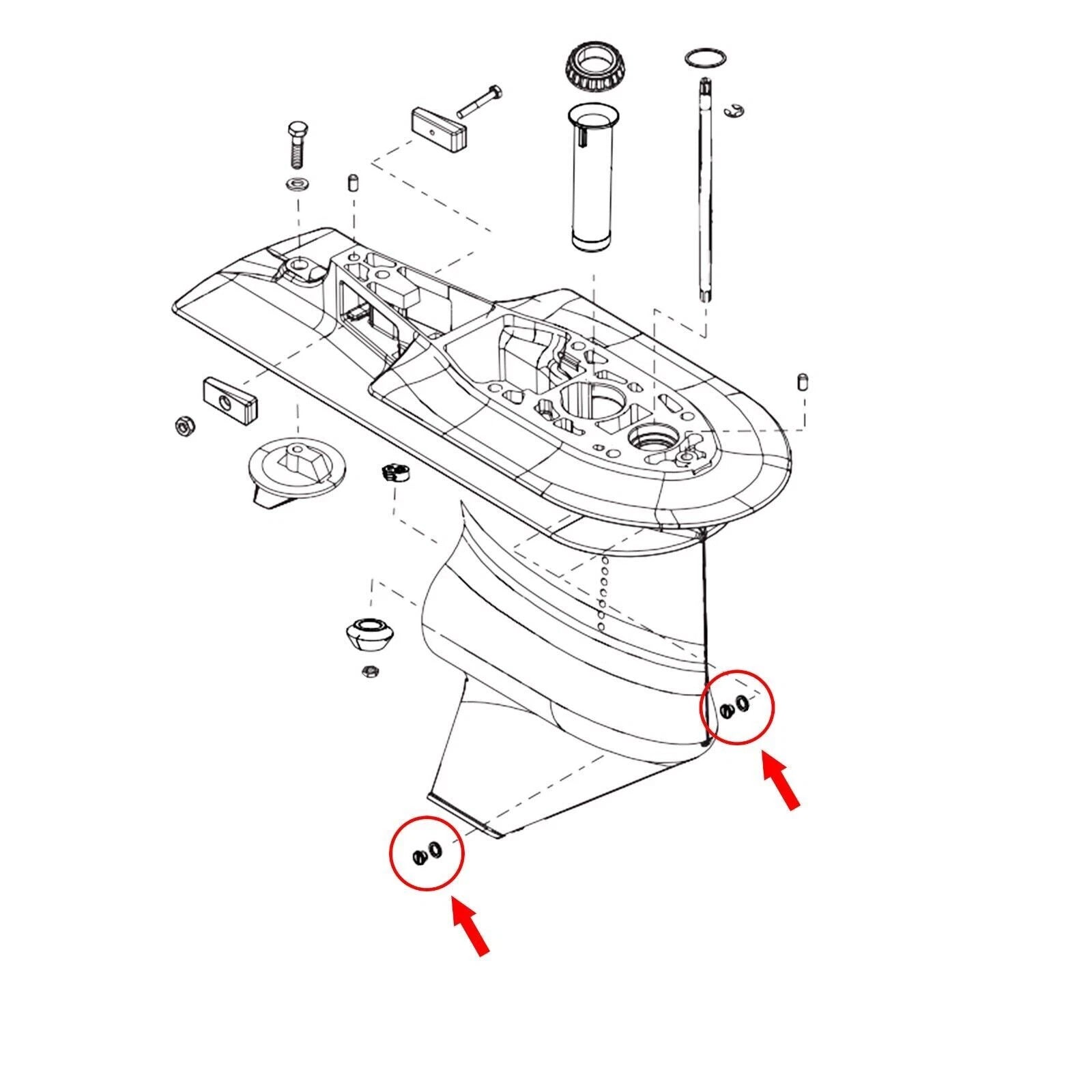 Lower Unit Drain Plug Gearcase Screw for Mercury (10-79953A2, 10-79953Q2)
