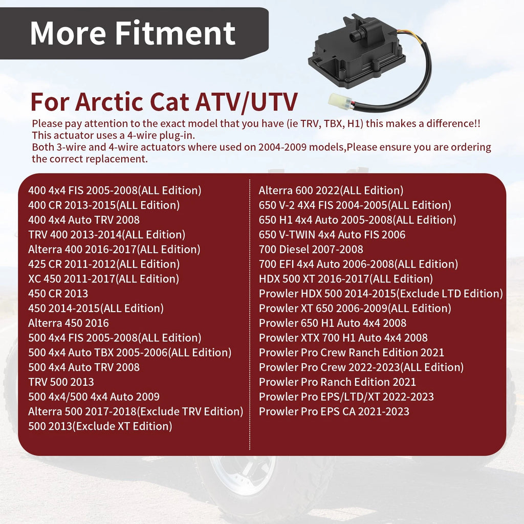 Front Differential Actuator for Arctic Cat 400 500 650 (2005–2008) 3306-264 0502-579