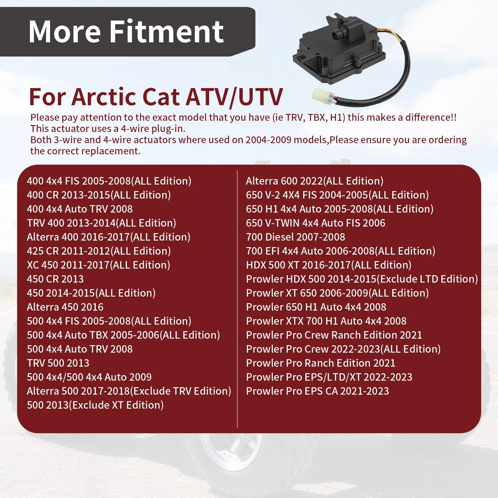 Front Differential Actuator for Arctic Cat 400 500 650 (2005–2008) 3306-264 0502-579