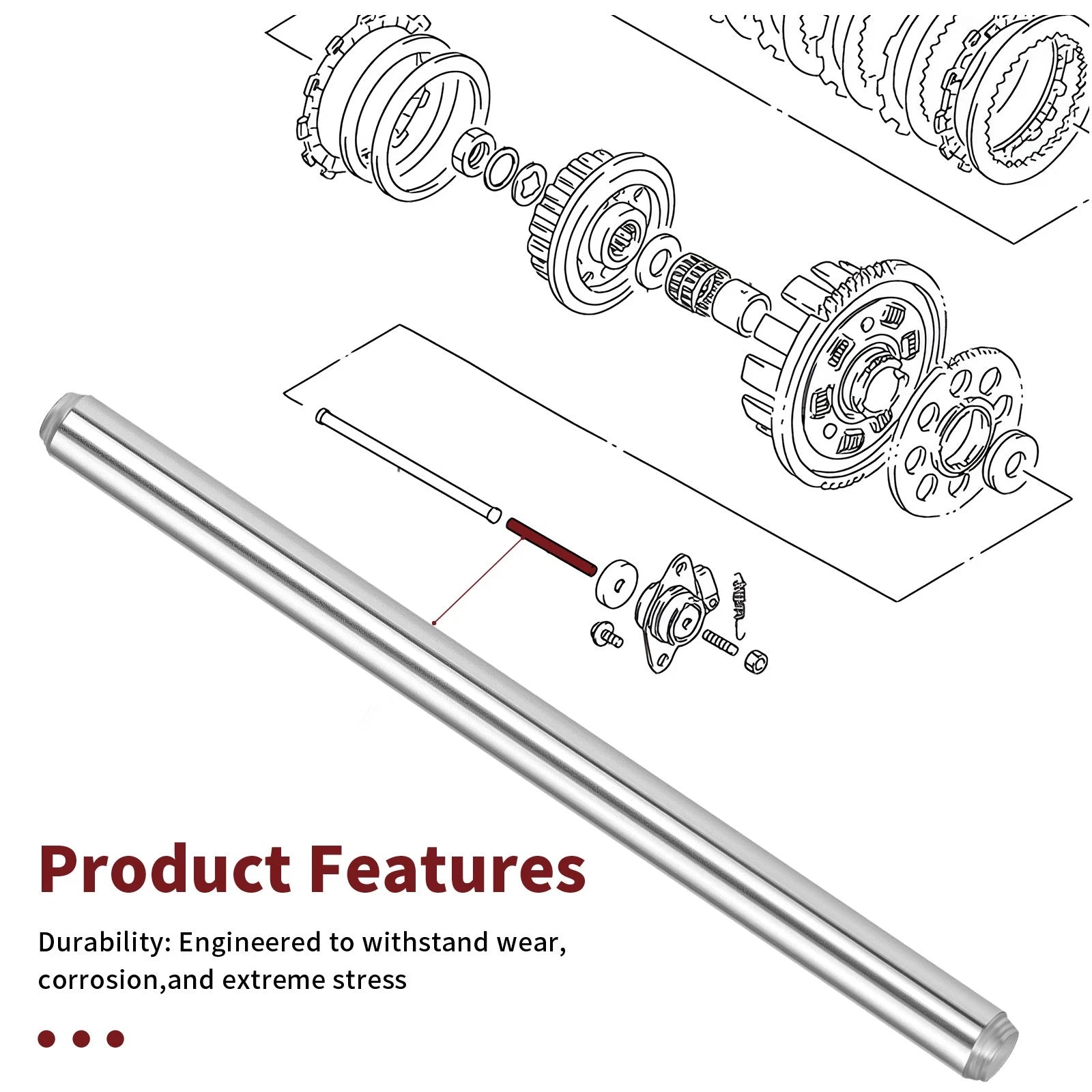 Left Clutch Push Rod for Suzuki RM250 RM400 RM465 SFV650 SV650 GR650 (1990–2008)