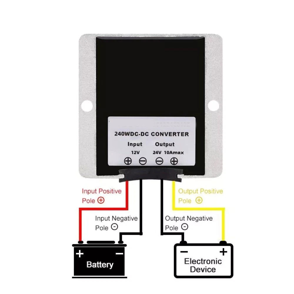 Waterproof DC 12V to 24V 10A Power Booster Voltage Converter Module