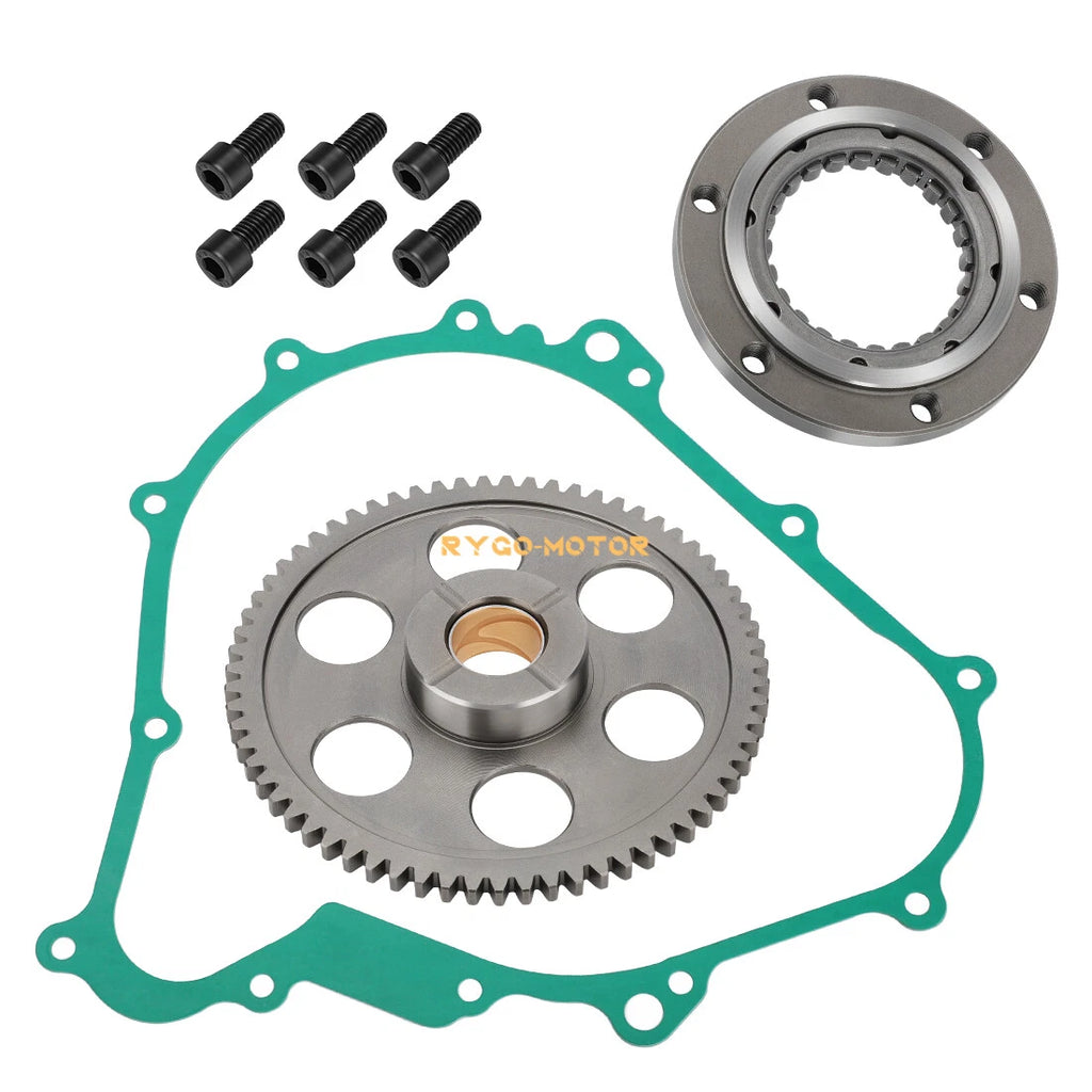 Starter Clutch One Way Gear Bearing Gasket Set for Yamaha Grizzly Kodiak 400 450 (2000–2018)