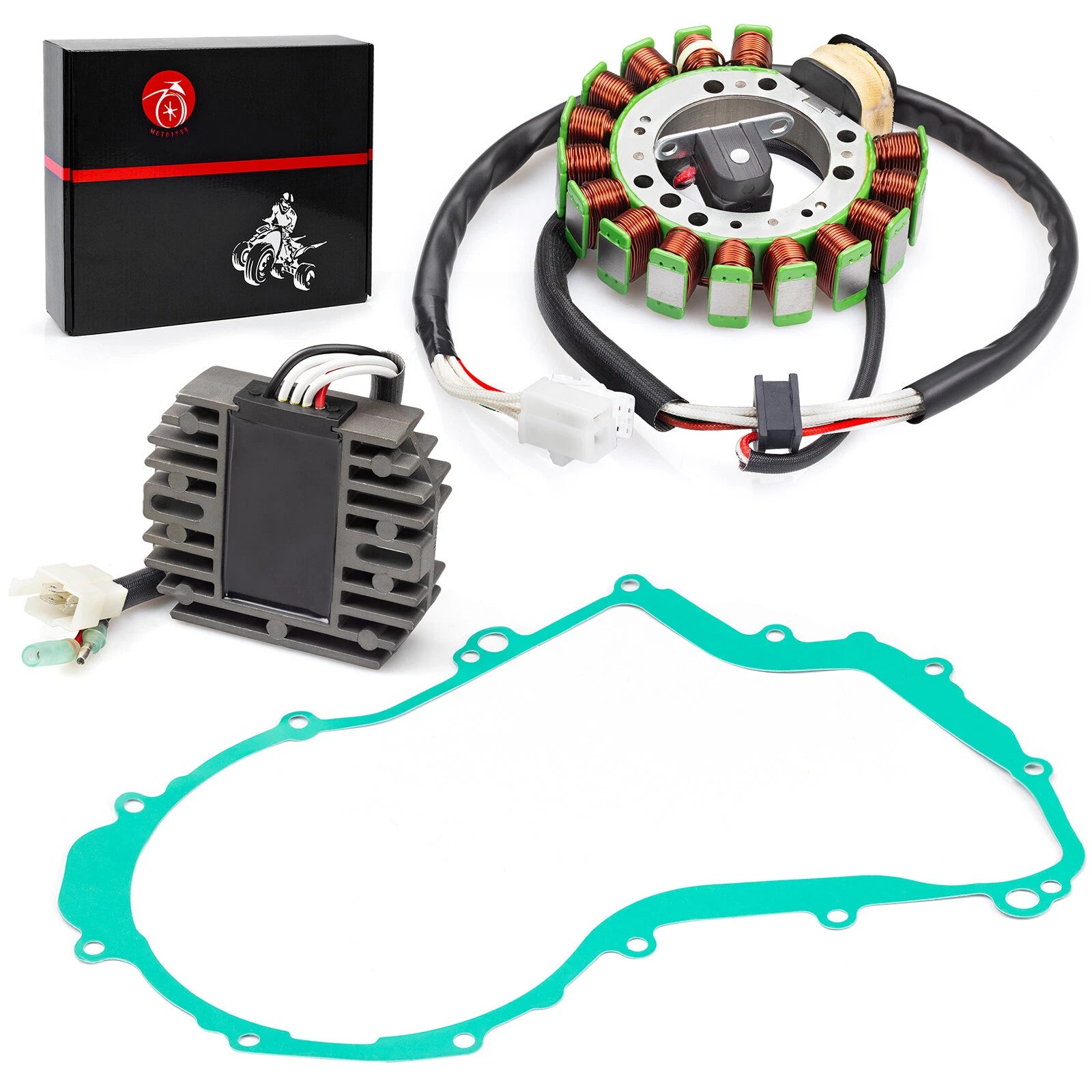 Magneto Stator + Voltage Rectifier + Gasket for Yamaha Big Bear 350 (1999)