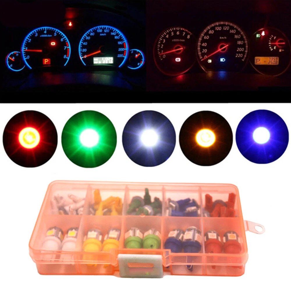 40Pcs T5 T10 LED Light Bulbs for Universal Cars (12V)
