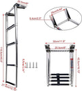 4 Steps Stainless Steel Telescoping Folding Boat Ladder