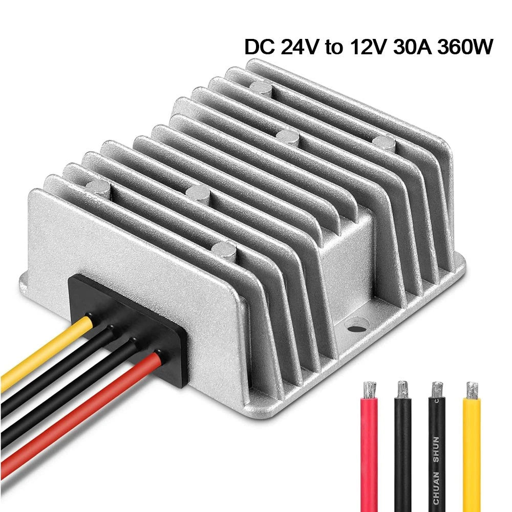 DC-DC 24V to 12V Step-Down Converter Regulator for Car Power Supply (30A)