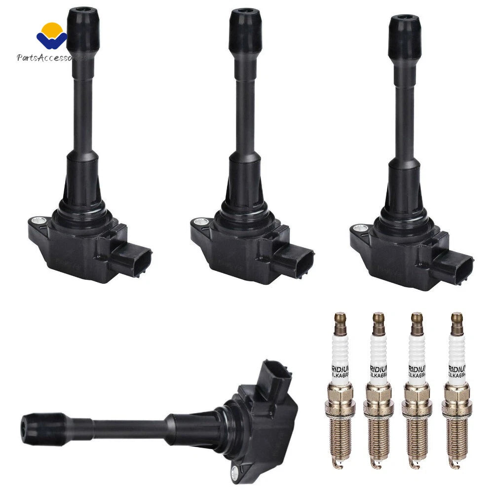 Set of 4 Ignition Coils + 4 Spark Plugs for Nissan Altima L4 2.5L (2007–2015) 22448-ED000 UF549