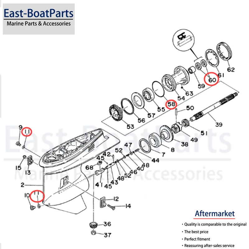 Propeller Shaft Seal Kit for Yamaha Outboard 2 Stroke 25-90 HP (All Years)