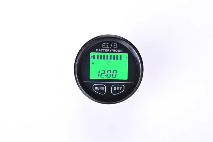 Hour Meter Gauge with Clock for Deluxe Round Backlit LCD