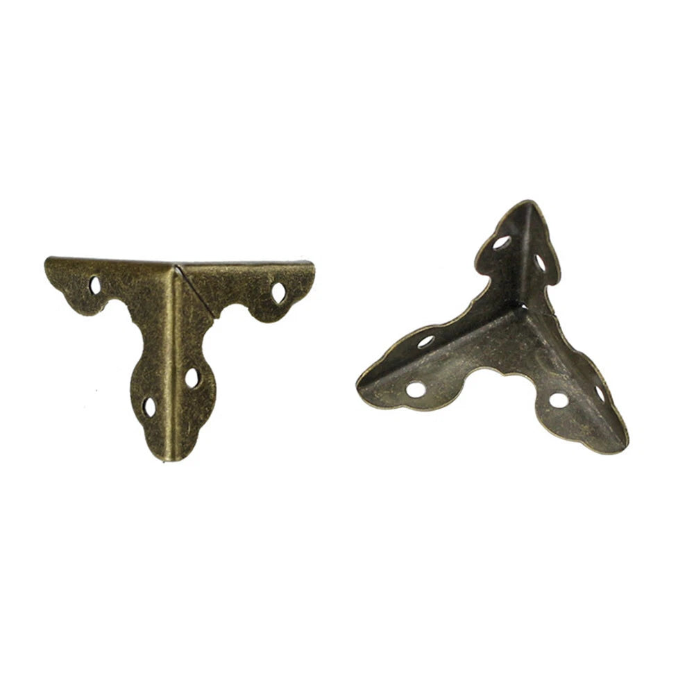 Set of 4 Antique Iron Corner Protector Guards for Furniture