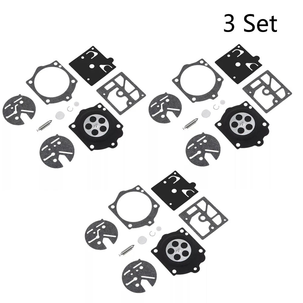 Set of 3 Carburetor Gasket Kit for Husqvarna 44 140S 240S 444 (K10-HDC)