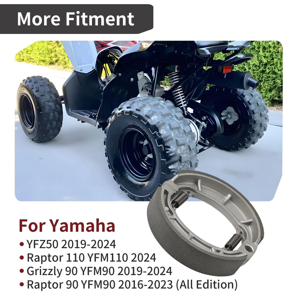 Rear Brake Shoes for Yamaha Grizzly 90, Raptor 90, 110, YFM90, YFM110, YFZ50 (2016–2024)