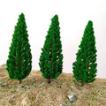 10pc Pine Tree Set for Model Railway Christmas Village Scenery (5.9")