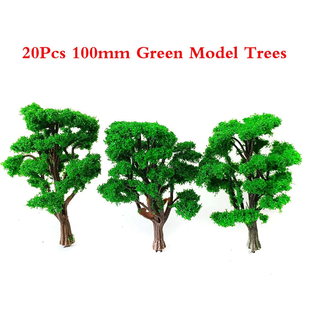 20pcs Model Trees for Train Railroad Park Landscape Scenery (1:100 Scale)