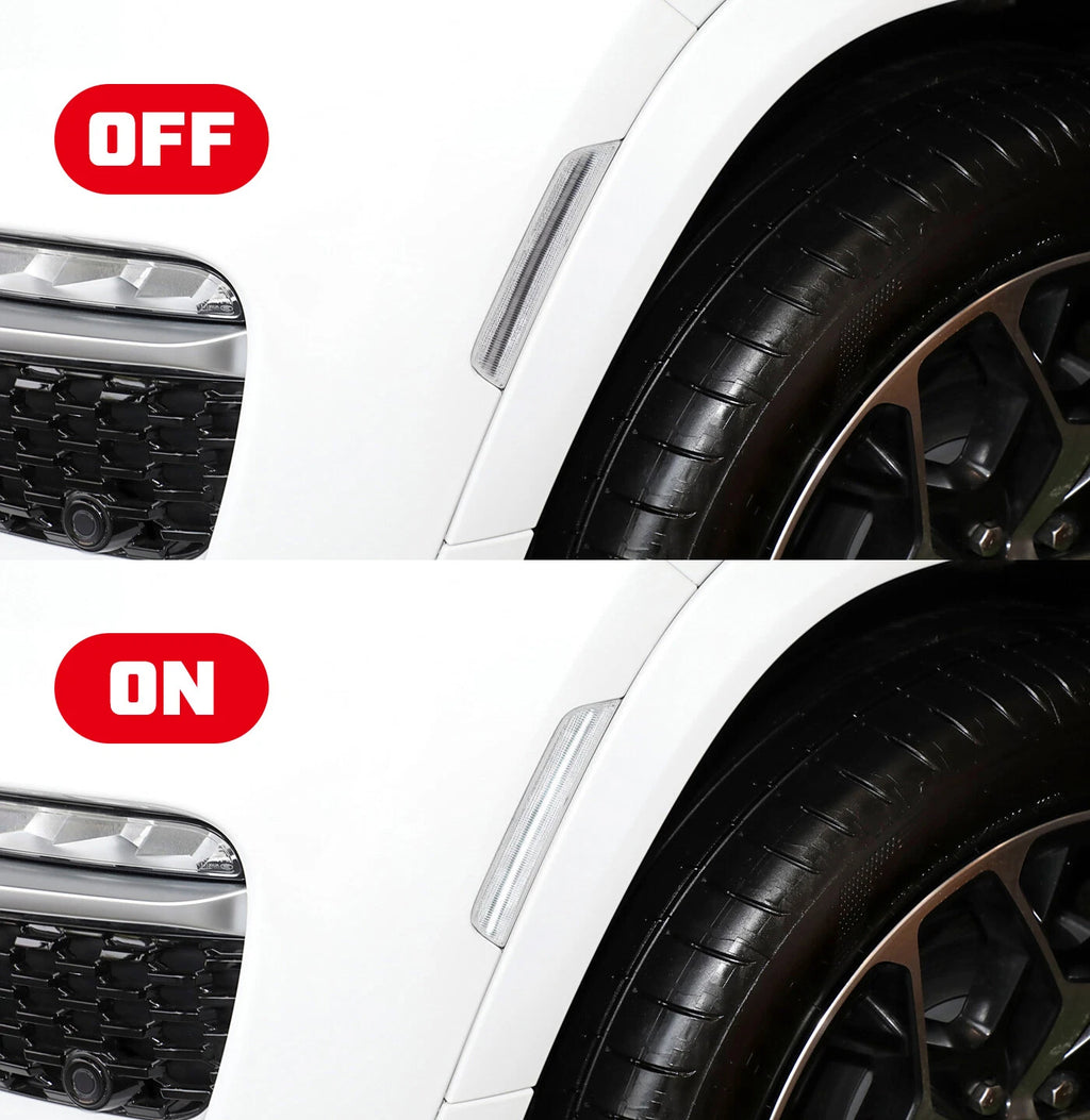Clear White LED Front Bumper Side Marker Light for Dodge Durango (2021–2026)