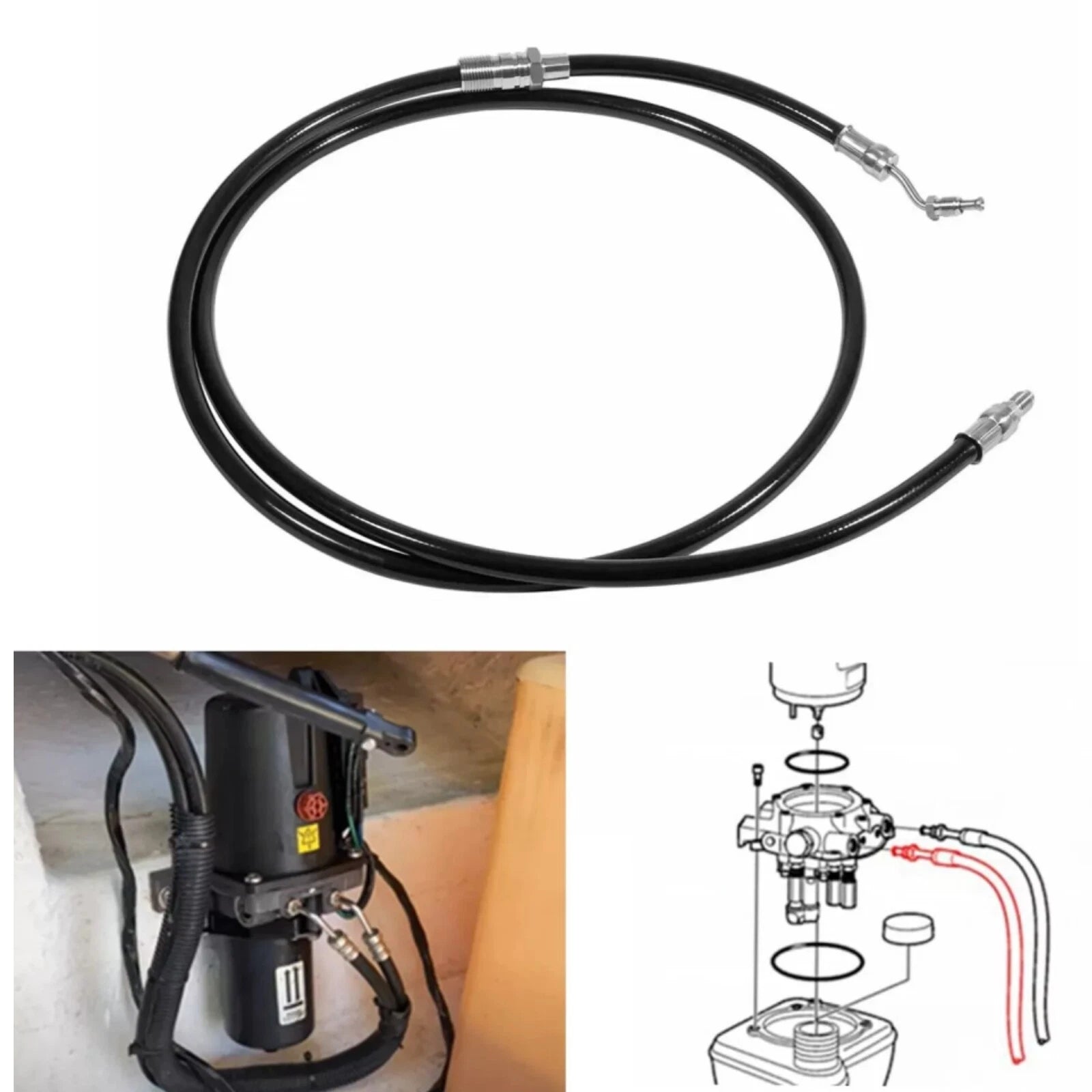 Hydraulic Power Trim Hose for Volvo Penta DPH DPR Sterndrive (Rplcs 3809560 21721550)