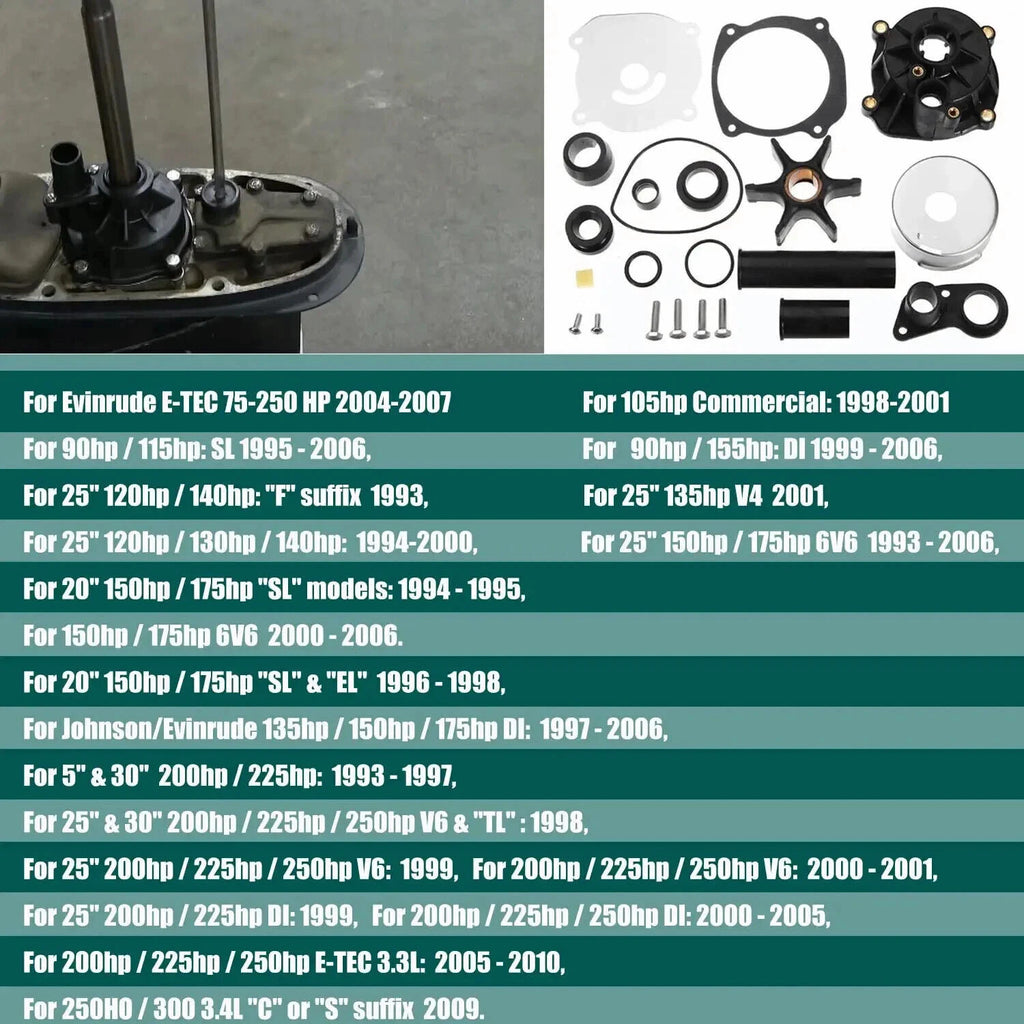 Water Pump Impeller Kit for Johnson 130HP RJ130PXSSS (2000)