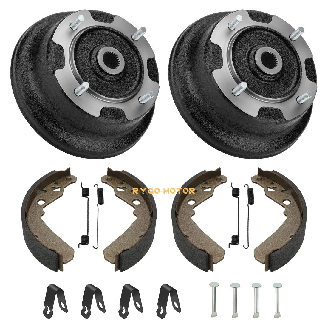 2X Rear Brake Drums & Shoes Kit for Kawasaki KAF400 Mule 600 610 (2005–2016)