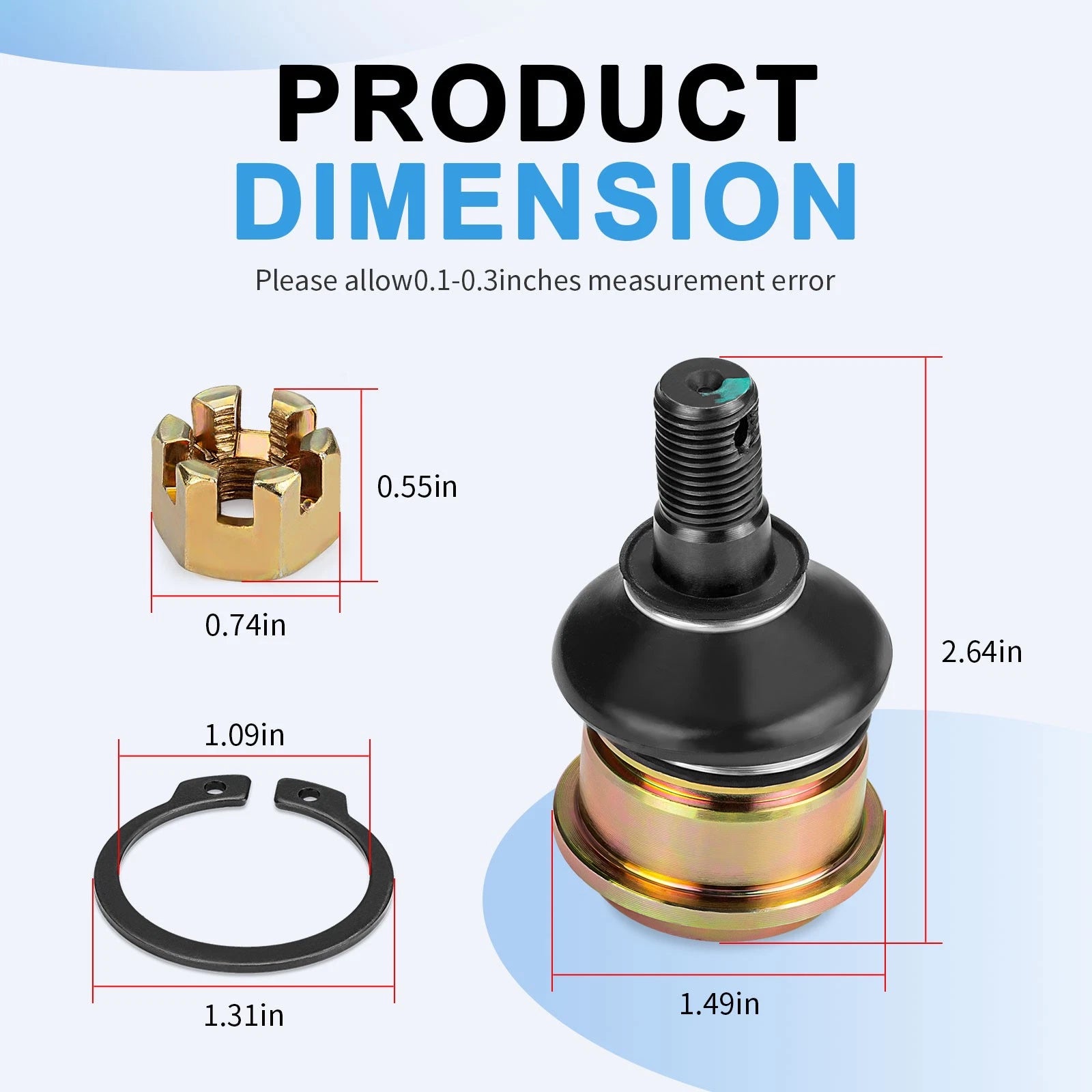 Set of 4 Front Upper & Lower Ball Joints for Yamaha Kodiak 450 YFM450 (2018–2024)