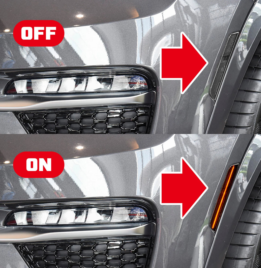 Amber LED Smoke Lens Front Side Marker Light for Jeep Grand Cherokee (2021–2025)
