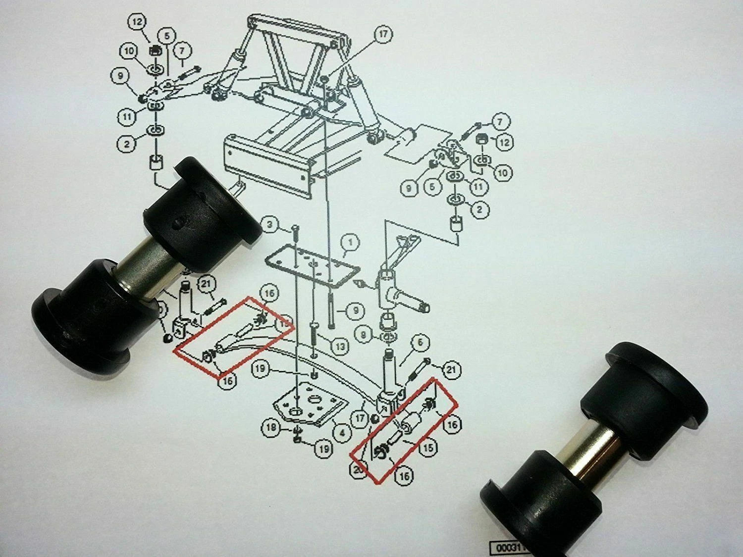 Leaf Spring Bushing for EZGO TXT, Club Car DS (1012303, 1015583)