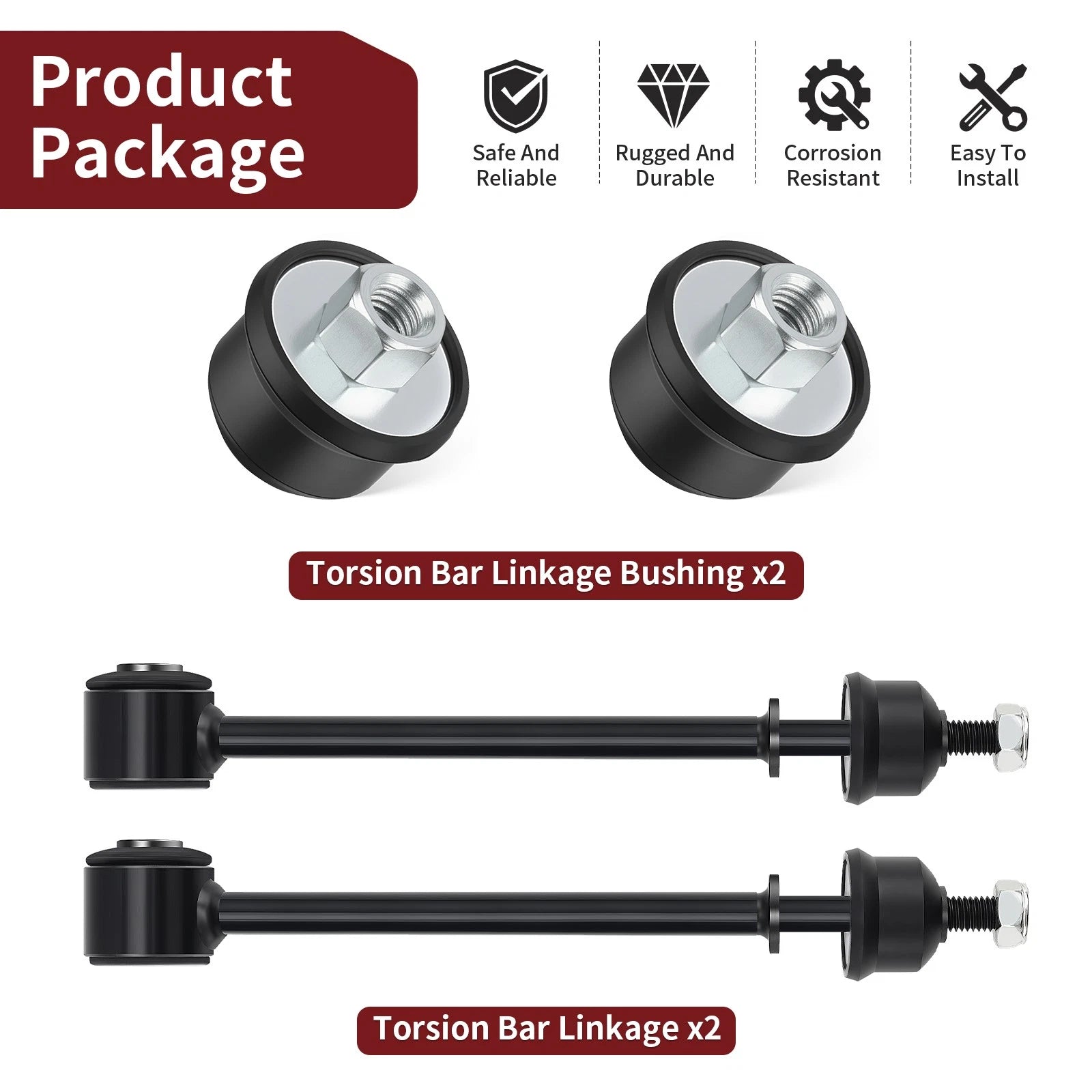 2X Torsion Bar Linkage + Bushing for Polaris Ranger EV (2023–2024) 5140916 5416013