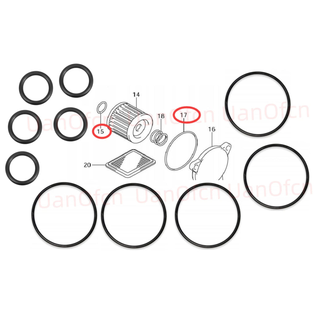 5pcs Oil Filter O Ring Seal Kit for Suzuki (09280-54001, 09280-13004, 09280-60005)