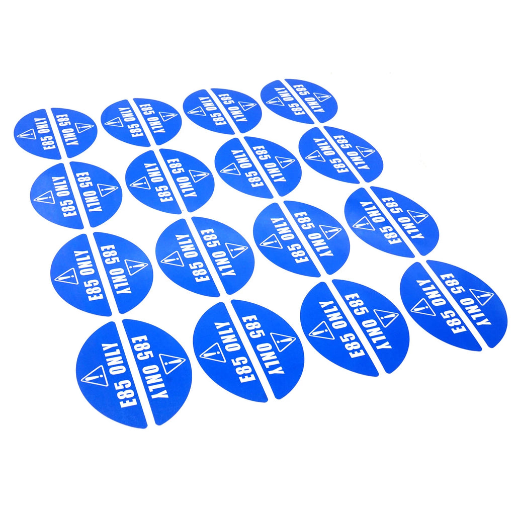 16 Pairs Round E85 Only Stickers for Fuel Tanks & Gas Cans