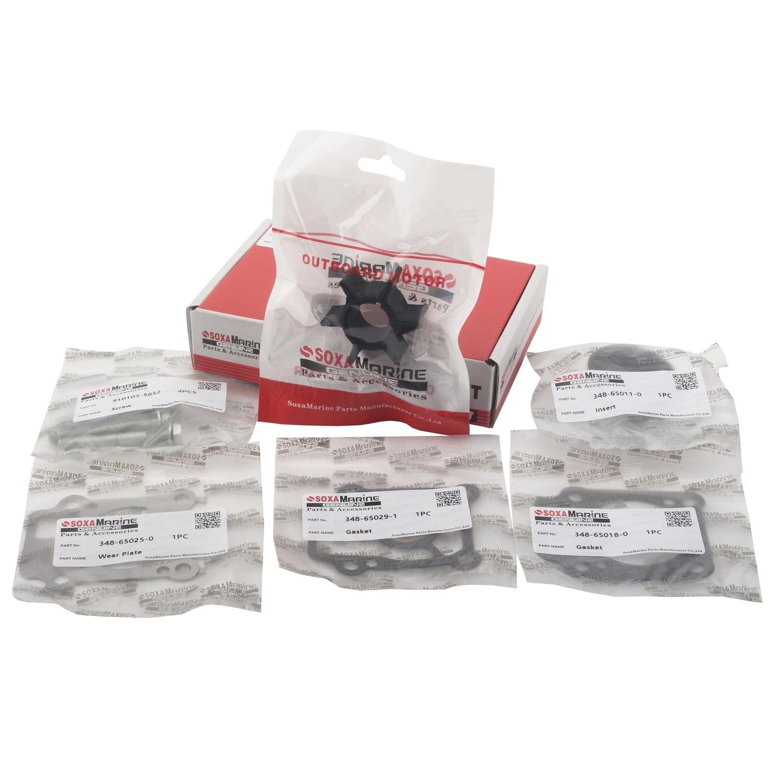 Water Pump Impeller Repair Kit for Tohatsu 25/30/40hp (2-Stroke, 361-87322-0)