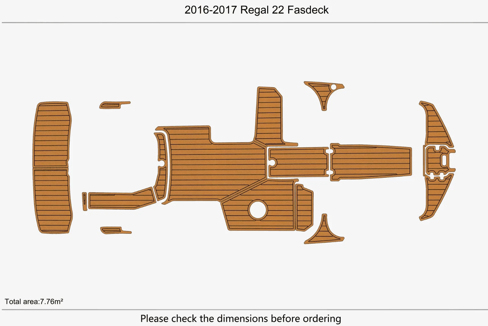 EVA Pads for Regal 22 Fasdeck (2017) - Teak Deck Faux Floor