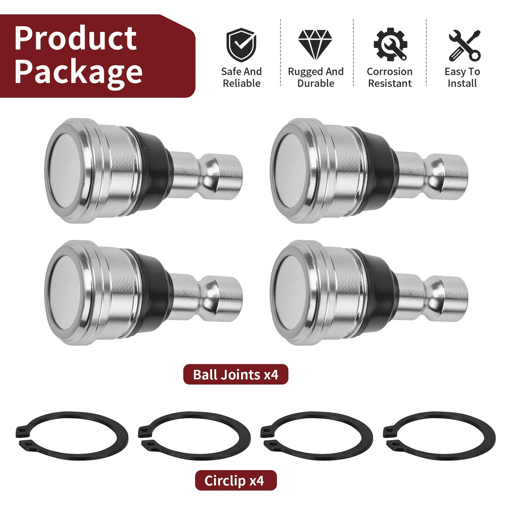 Set of 4 Upper Lower Ball Joints 7082507 for Polaris RZR 900 1000 (2015–2021)