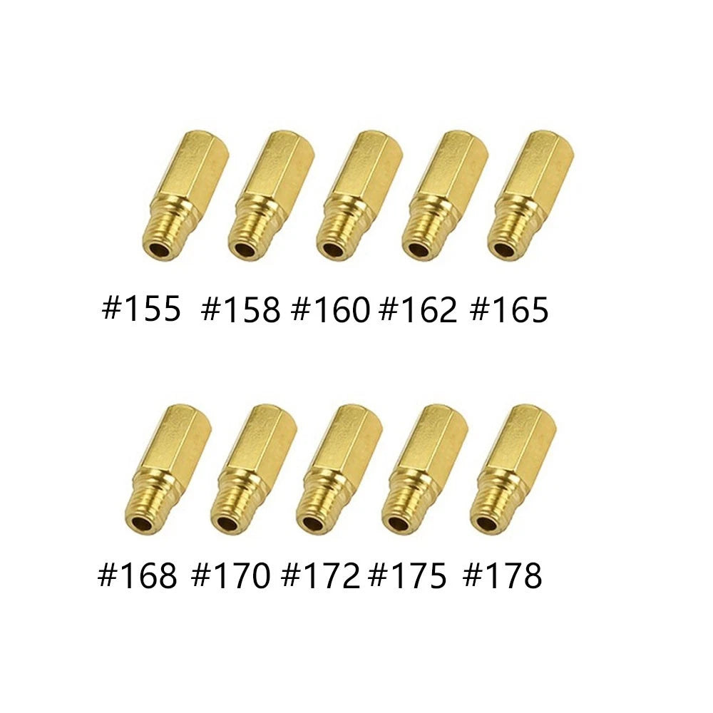 10Pcs Carburetor Main Jets Pilot Jet for Keihin PWK OKO CVK (155-178)