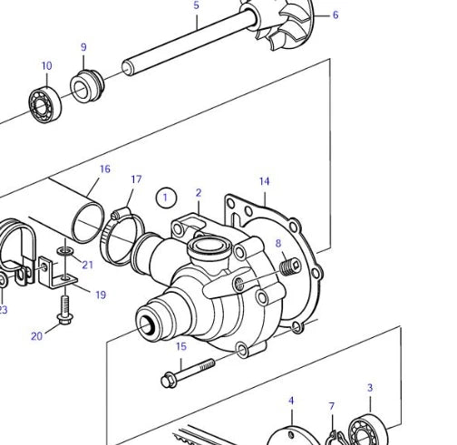 Circulation Water Pump 23059414 for Volvo Penta KAD KAMD 32 43 44 300 AD 31 41 TAMD