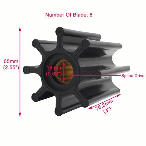 Sea Water Pump Impeller for Jabsco 17018-0001 Caterpillar Marine (17018-0001)