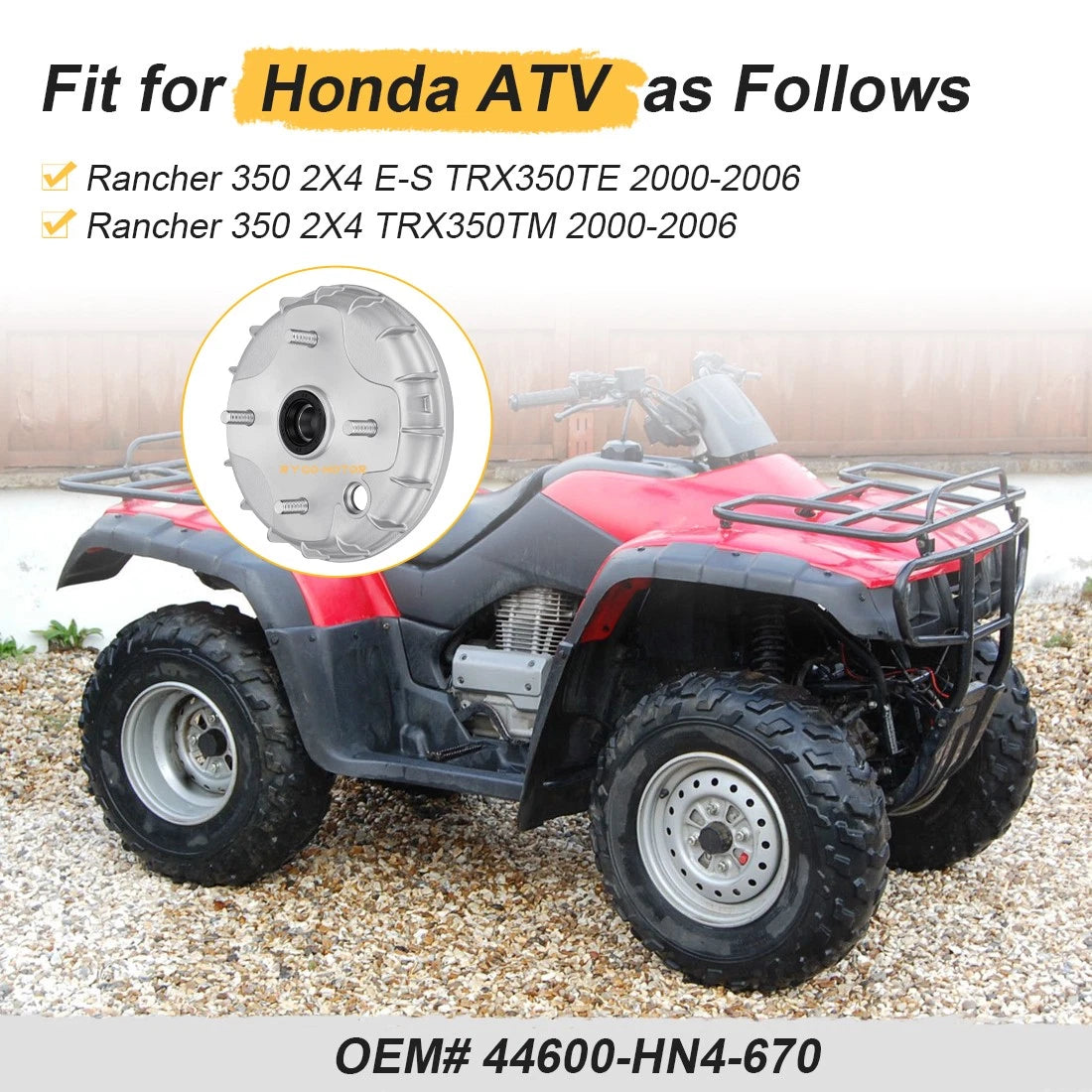 Front Brake Drum for Honda Rancher 350 TRX350TE TRX350TM (2000–2006)