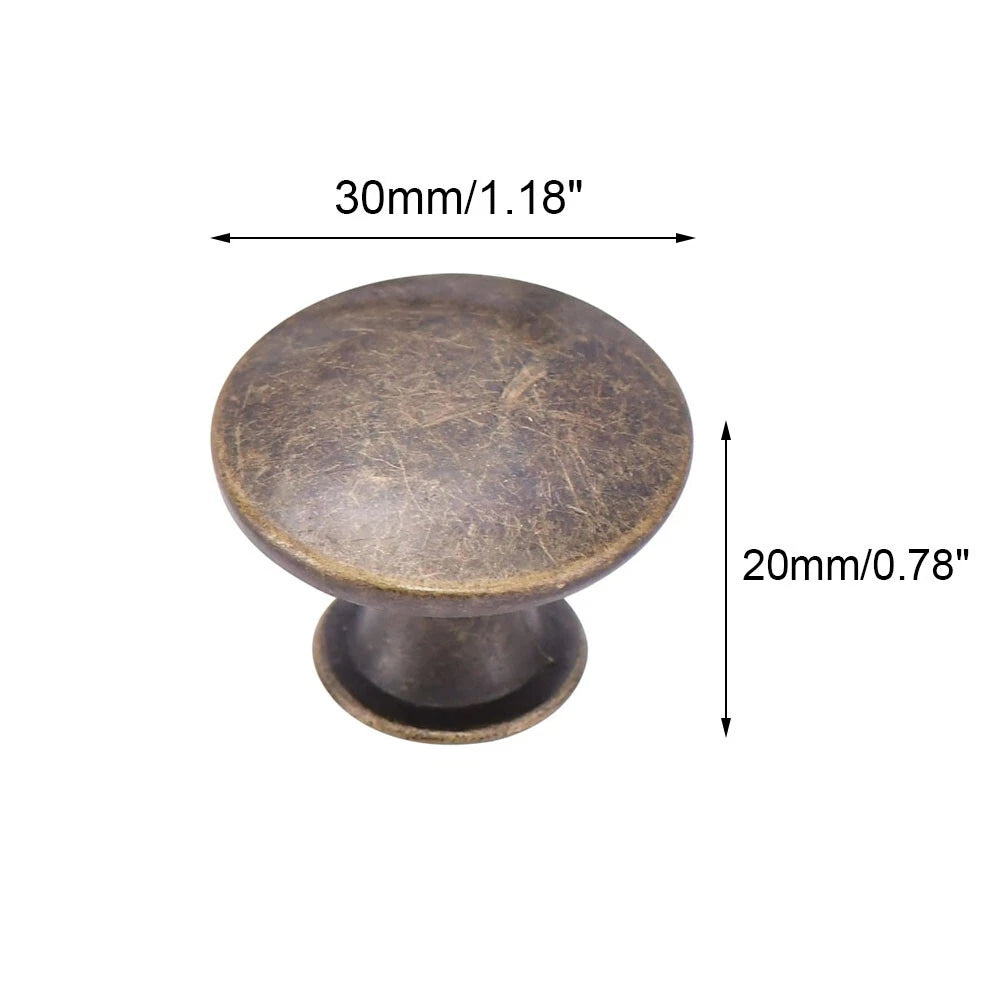 Set of 6 Antique Bronze Cabinet Pull Knobs for Kitchen Cupboard (N/A)