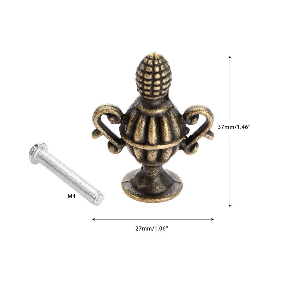 Set of 4 Antique Decorative Pull Handle Knobs for Drawer Cabinet (N/A)