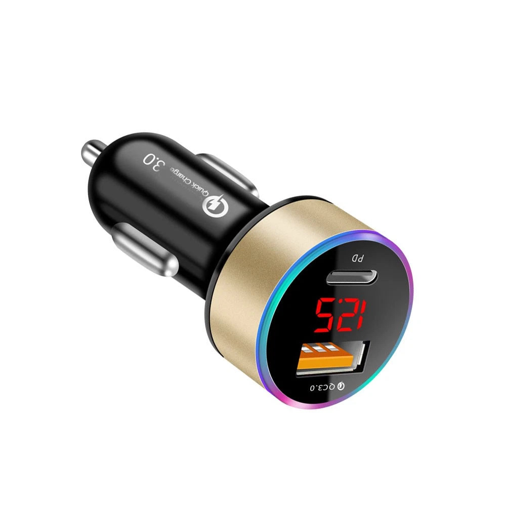 Fast Car Phone Charger QC3.0 USB PD Type-C for Universal Vehicles (2010–2023)