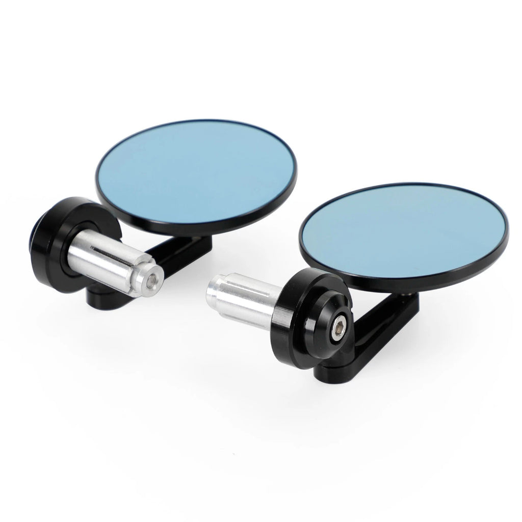 Pair Rear View Round Bar End Mirrors for Universal 7/8"-1" Handlebars