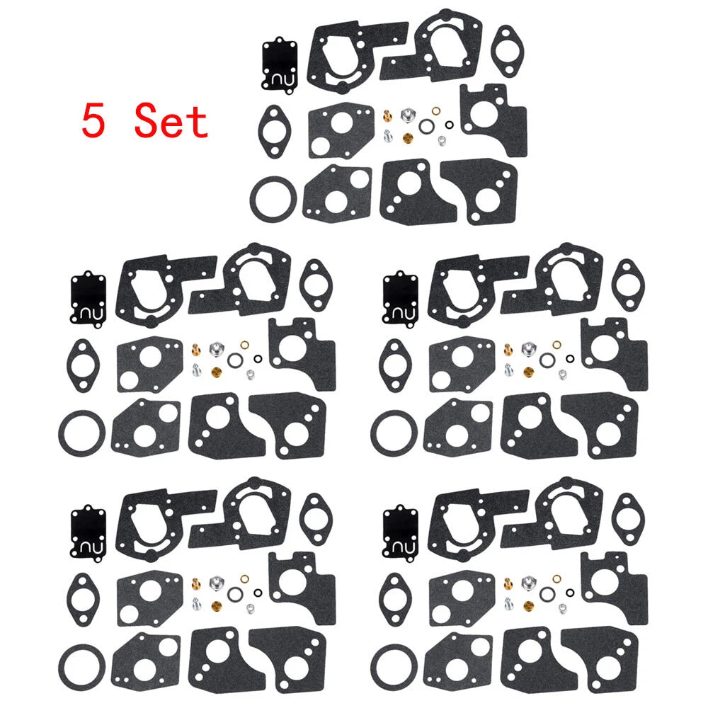 Set of 5 Carburetor Rebuild Kits for Briggs & Stratton 3HP 4HP 5HP (495606 494624)