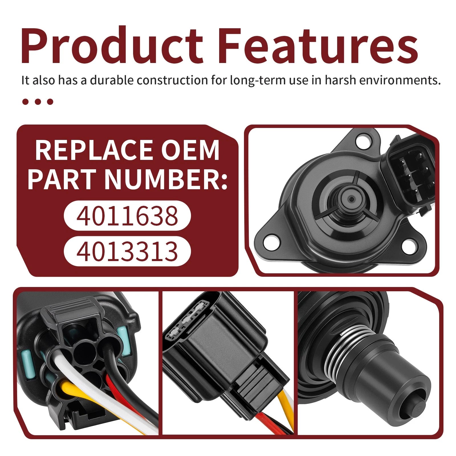 Idle Air Control Valve 4011638 for Polaris RZR 4 XP 900 (2011–2014) w/ Pigtail Harness