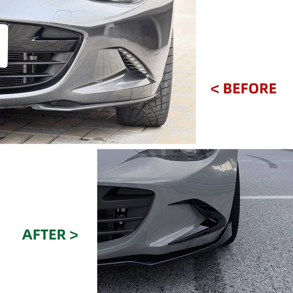 Gloss Black Front Vent Trim Fin Canards for Mazda MX-5 Miata (2016–2023)
