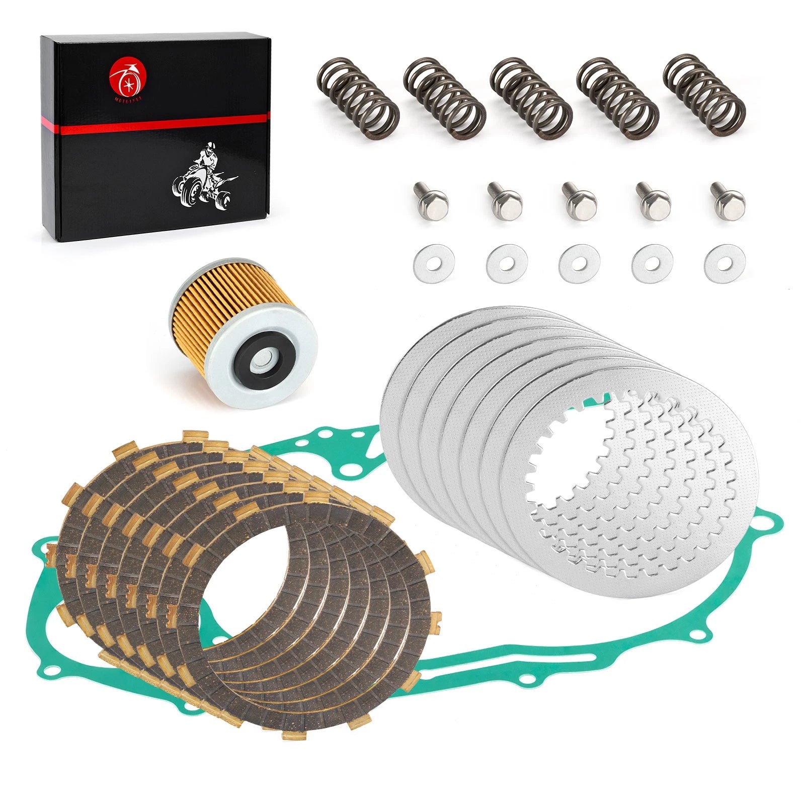 Clutch Plates Kit with Heavy Duty Springs for Yamaha V Star 650 (1998–2016)