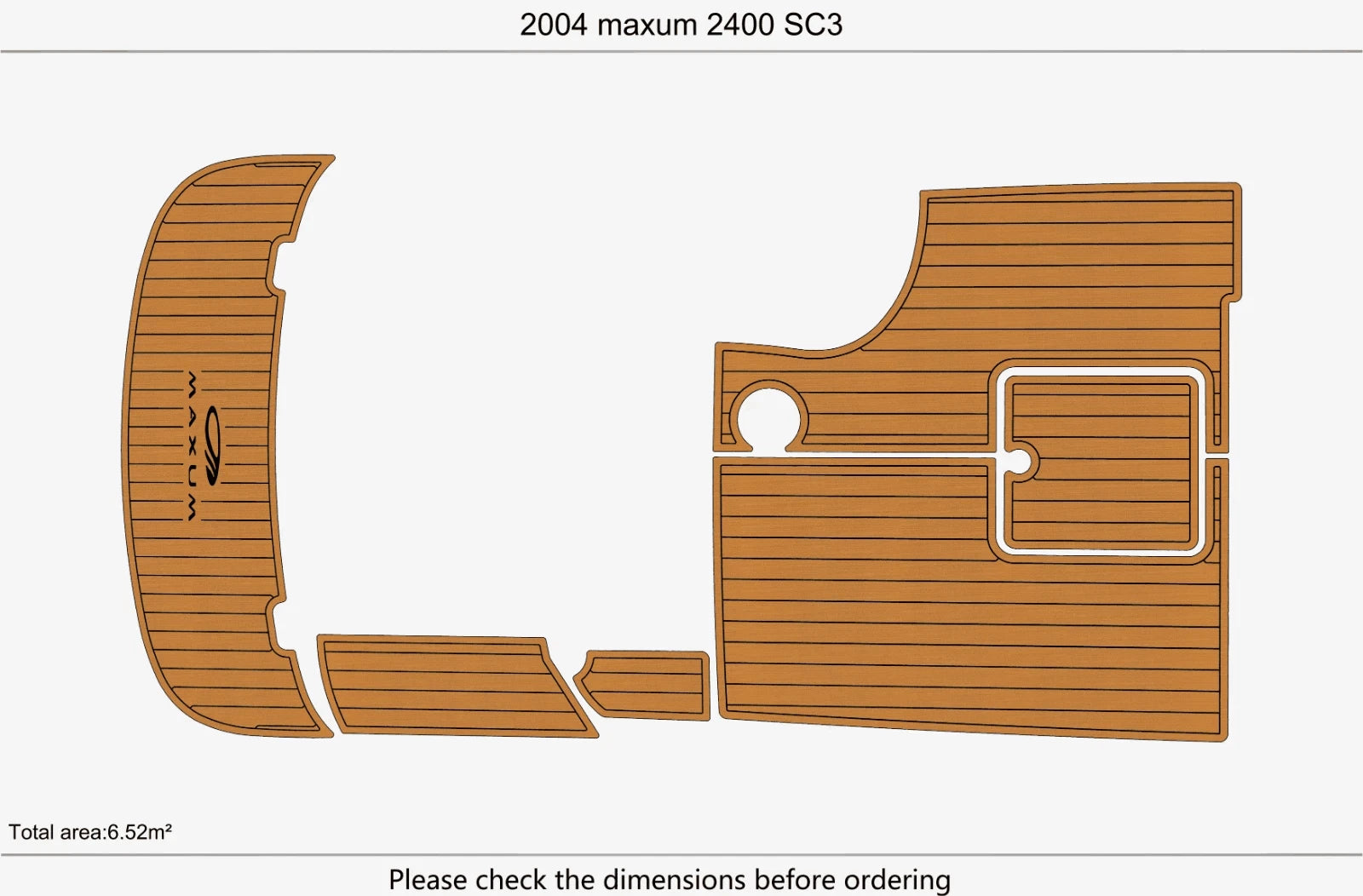 EVA Foam Teak Deck Flooring Pads for Maxum 2400 SR3 (2004)