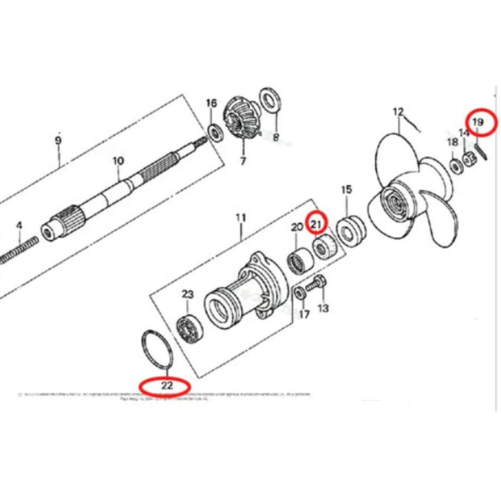 Lower Gearcase Seal Kit for Honda 8/9.9/10/15/20HP (91251-935-004, 91351-ZV4-003)