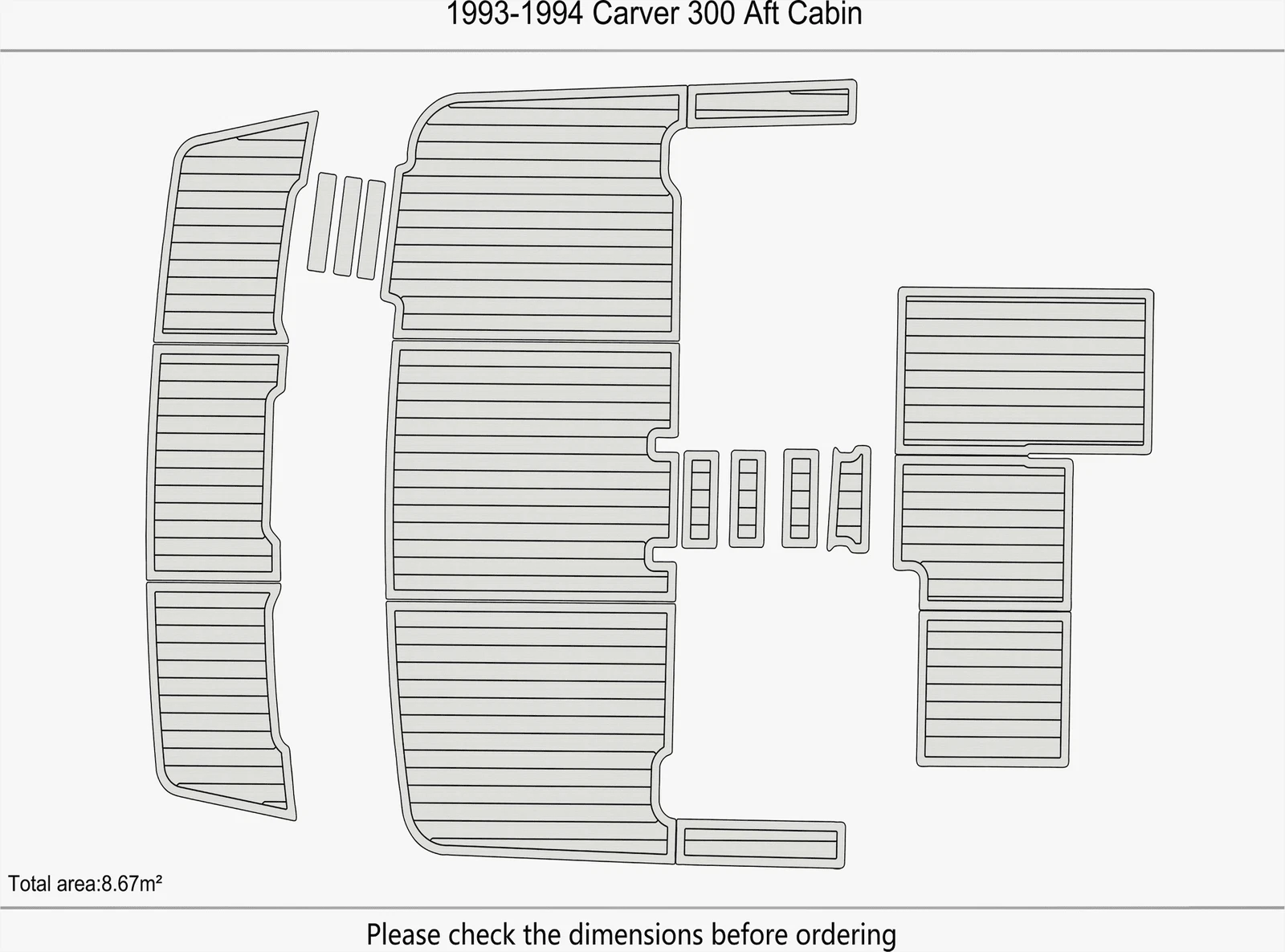 EVA Pads for Carver 300 Aft Cabin (1994) - Faux Flooring Mat